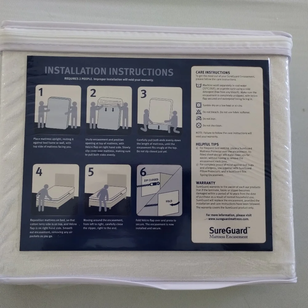 Crib Size SureGuard Mattress Encasement - 100% Waterproof, Bed Bug Proof 6-8